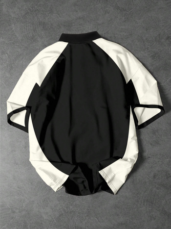 Νεανικό T-shirt με στρογγυλό λαιμό, άνετη γραμμή, πολυεστερική σύνθεση, κοντά μανίκια, γεωμετρικό τύπωμα, καλοκαίρι