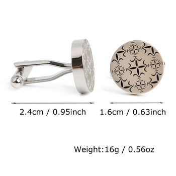 Медни копчета за ръкавели, кръгли, прост мъжки стил, електроплакирано покритие, персонализиране по заявка