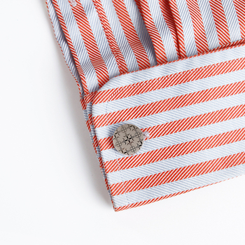 Медни копчета за ръкавели, кръгли, прост мъжки стил, електроплакирано покритие, персонализиране по заявка