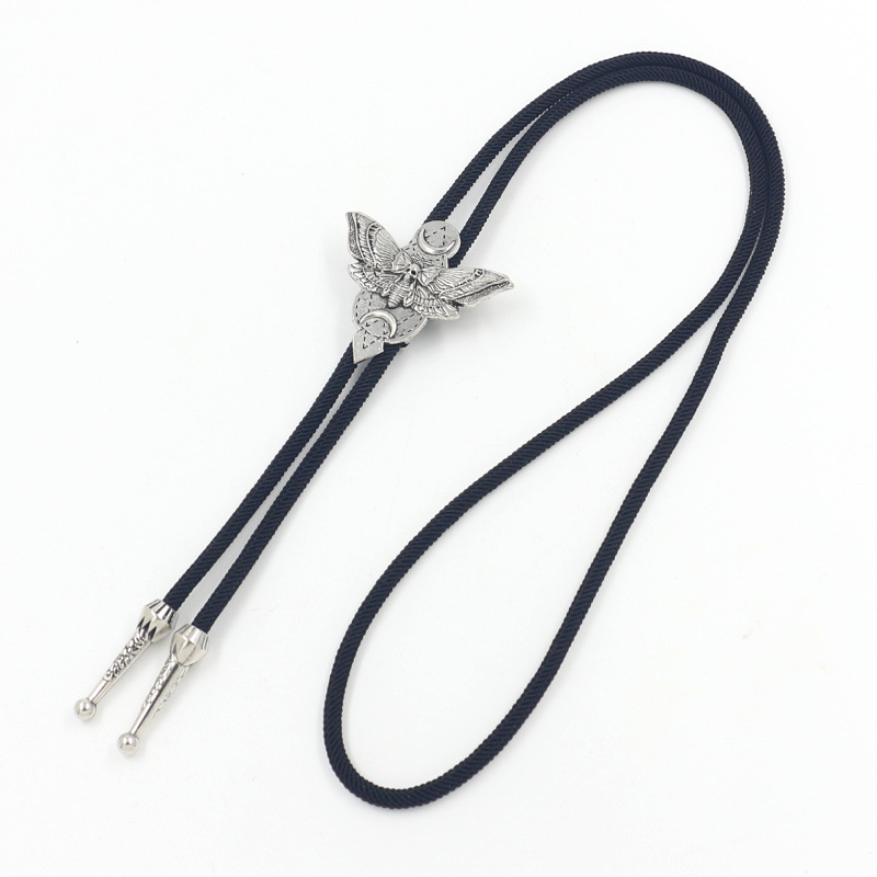 Κολιέ bolo με γοτθικό στυλ και μοτίβο νυχτοπεταλούδας, μενταγιόν από κράμα, ηλεκτροπλατίωση, ρετρό σχέδιο ζωικό/ζώδιο