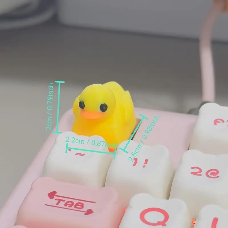 Keycap σε σχήμα πάπιας για μηχανικό πληκτρολόγιο – 3D εκτύπωση, PLA, σταυροειδής άξονας