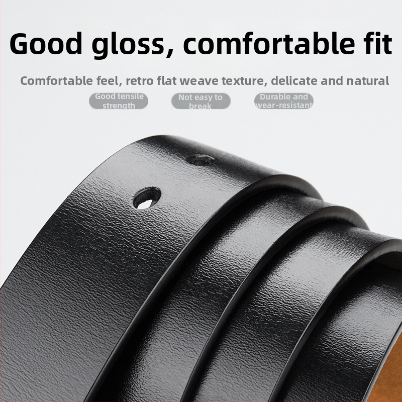 Pánska kožená páska zo skutočnej kože, dvojvrstvová, embossovaná povrchová úprava, automatická spona zliatiny