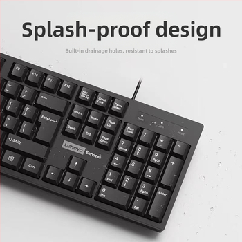 Lenovo laidinė klaviatūra, 104 klavišai, ABS medžiaga, vandeniui atspari, stalinėms kompiuteriams