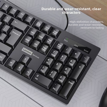 Lenovo laidinė klaviatūra, 104 klavišai, ABS medžiaga, vandeniui atspari, stalinėms kompiuteriams