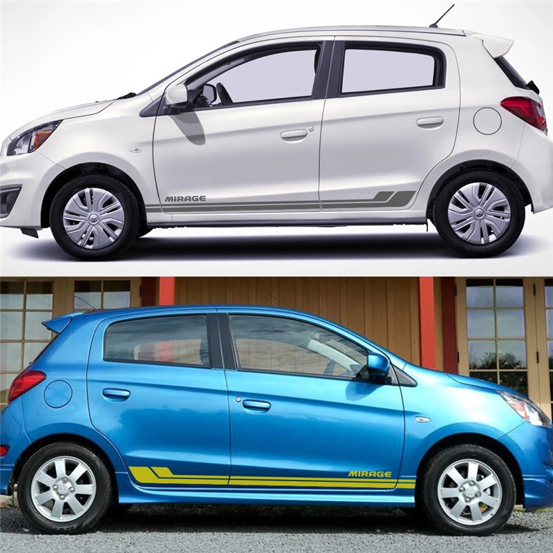 Mitsubishi Mirage automobilio kėbulo lipdukas – grafikos stilius, popieriaus medžiaga, pritaikomas, licencijuotas privatus prekės ženklas Mi shule