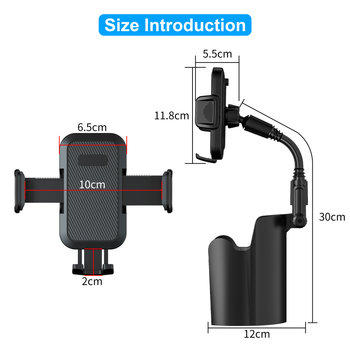 Държач за автомобилна чаша и телефон – S3-2+mlj, Snap-on монтаж, за въздухоотвод, универсален за автомобили, не се презарежда