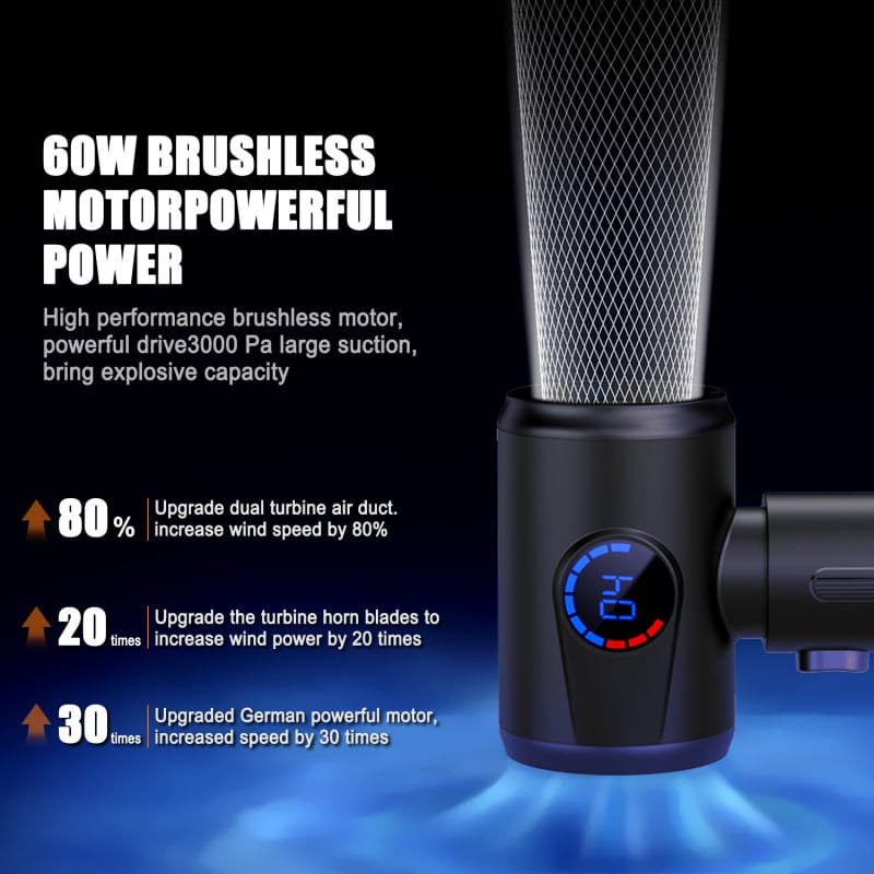 Ručni usisivač za prozorske fuge za dom i auto, kompaktan, 55W, 7.4V, 5500Pa, punjivo, bežično
