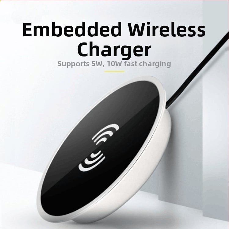 Ugrađeni stolni bežični punjač, 10W brzo punjenje, USB sučelje, ulaz 1,5A, FCC/CE/ROHS certificirano