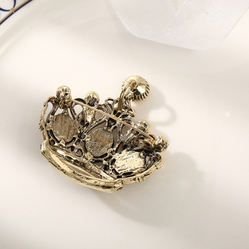 Καρφίτσα με σχέδιο σε στυλ κορώνας, κράμα, ηλεκτροπλατιωμένο, μάρκα Meaning, γυναικείο διακοσμητικό αξεσουάρ