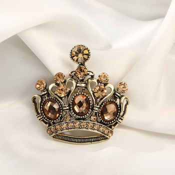 Καρφίτσα με σχέδιο σε στυλ κορώνας, κράμα, ηλεκτροπλατιωμένο, μάρκα Meaning, γυναικείο διακοσμητικό αξεσουάρ