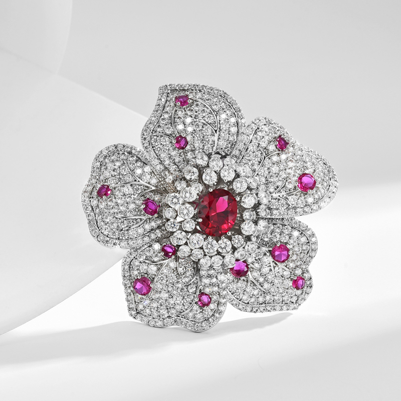 Vario gėlės segė, elektroplakavimo danga, vintage literatūrinis retro stilius, žiema 2024