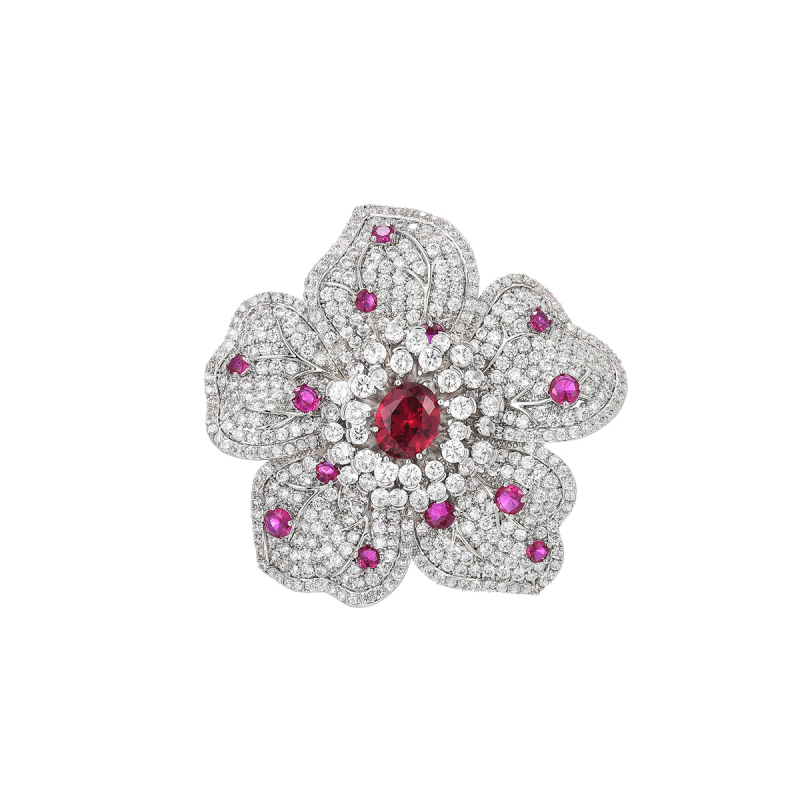 Vario gėlės segė, elektroplakavimo danga, vintage literatūrinis retro stilius, žiema 2024