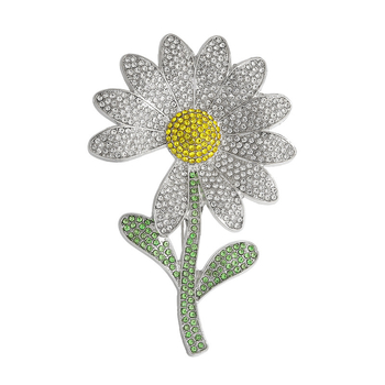 Καρφίτσα μαργαρίτα με διαμάντια, κράμα ψευδάργύρου, μάρκα Yini, unisex μοντέρνο αξεσουάρ μόδας