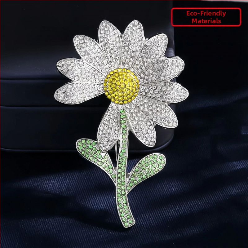 Daisy segė su deimantų įstatymais, cinko lydinys, Yini ženklas, unisex mados aksesuaras