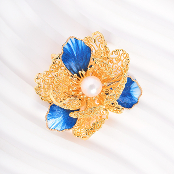 Καρφίτσα με σχήμα κυρίας και λουλουδιού από χαλκό, ηλεκτροπλατίσματος, κομψό στυλ