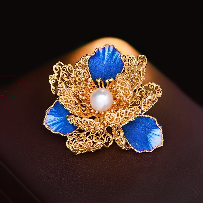 Segė su damos ir gėlių forma, varis, elektroplakavimas, elegantiškas stilius