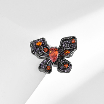 Χαλκός ζωόμορφη ρετρό γυναικεία καρφίτσα με διαμάντια