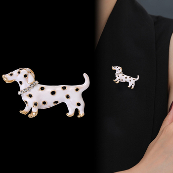 Κράμα ψευδαργύρου, καρφίτσα με cartoon σχέδιο Dalmatian σε στυλ κυματοειδών κουκίδων, πολυλειτουργικό unisex αξεσουάρ