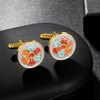 Μανσέτες με γεωμετρικό σχέδιο, κράμα ως βάση, σμάλτο φινίρισμα, αμέθιστοι κρύσταλλοι