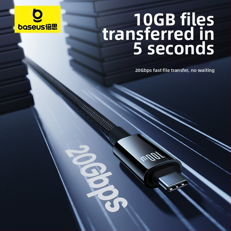 Baseus USB-C na USB-C rýchlonabíjací dátový kábel, 1,5 m, 100 W, zinková zliatina