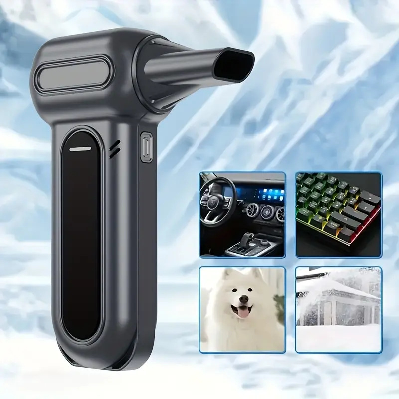 Ръчен портативен вентилатор – безчетков мотор, вградена батерия 2000–4000 mAh, 3 скорости, тегло 275 g