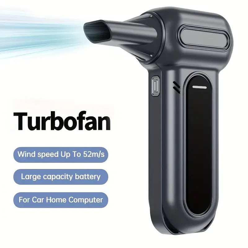 Ръчен портативен вентилатор – безчетков мотор, вградена батерия 2000–4000 mAh, 3 скорости, тегло 275 g