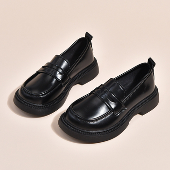 Meitenēm PU ādas Mary Jane loaferi, korejiešu stilā, bieza zole, Slip-On, pavasaris-rudens