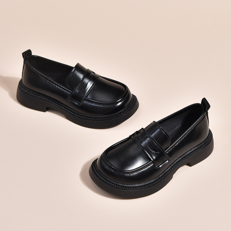 Meitenēm PU ādas Mary Jane loaferi, korejiešu stilā, bieza zole, Slip-On, pavasaris-rudens