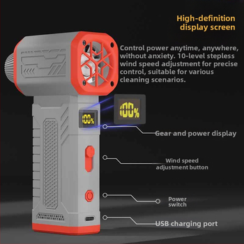 Rankinis vortų pūtimo įrenginys dulkoms – FB08G1, 7.4V, 75W, 5500Pa, 10 greičių