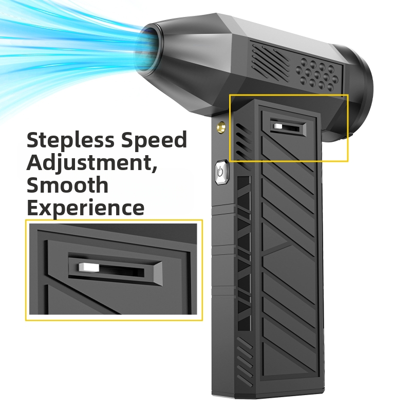 Мини въздушен пистолет за прах с безчетков мотор, безжично ръчно устройство, ABS корпус, високоскоростен турбо режим