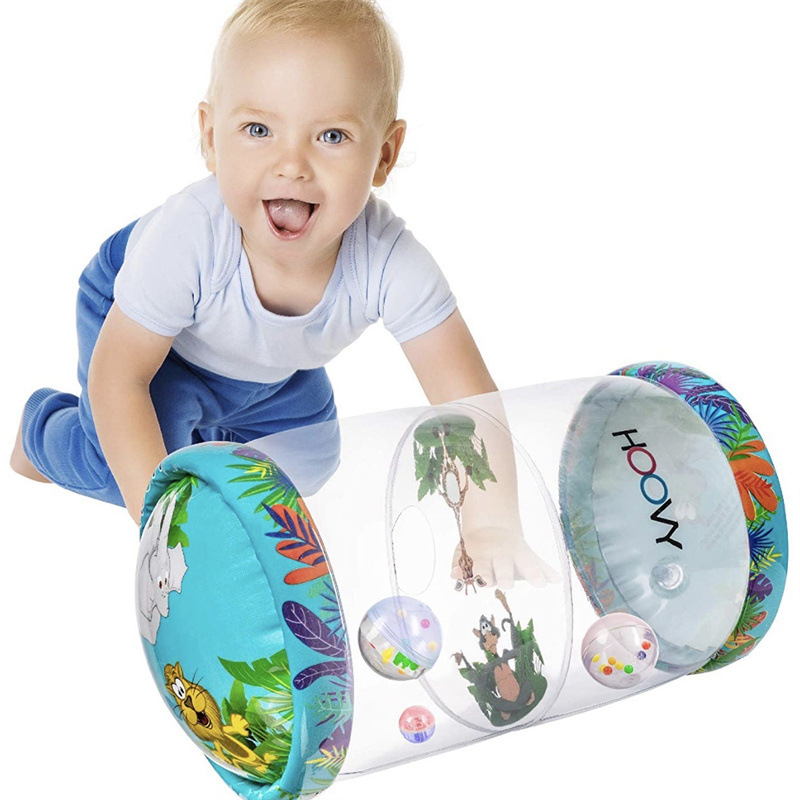 Φουσκωτός κύλινδρος για μωρά με καμπάνα, για εξάσκηση στο έρπισμα – PVC εκπαιδευτικό παιχνίδι