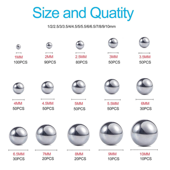 Σετ μεταλλικών χαντρών από ανοξείδωτο ατσάλι 304, 690 τεμάχια, μάρκα Mufeng, εύρος εφαρμογής M1–M10