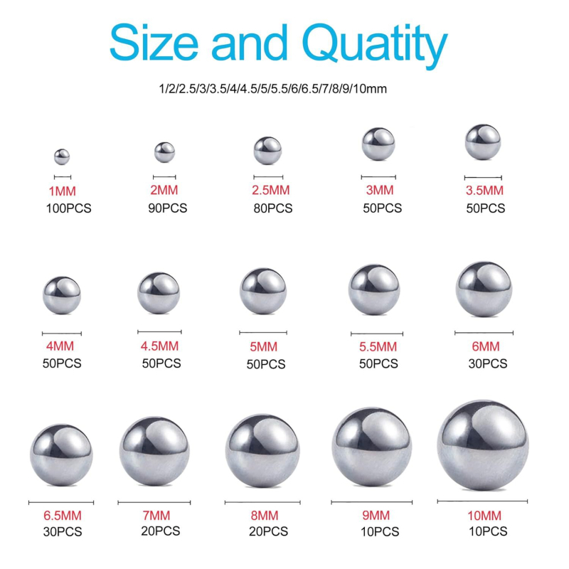 Σετ μεταλλικών χαντρών από ανοξείδωτο ατσάλι 304, 690 τεμάχια, μάρκα Mufeng, εύρος εφαρμογής M1–M10