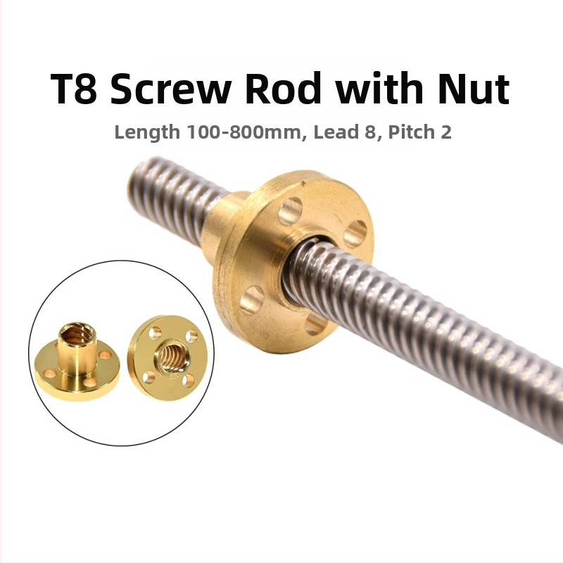 Lead Screw για 3D Εκτυπωτή, Ανοξείδωτος Χάλυβας T8, 304 SS