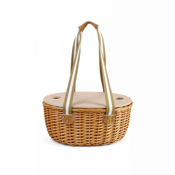 Σετ πλεκτό καλάθι πικνίκ από ιτιά με μαχαιροπίρουνα, τραπέζι, μονωμένο και με λαβή — Μοντέλο ZQ24-447 A