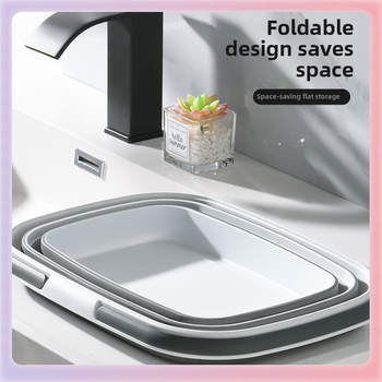 Αναδιπλούμενο καλάθι πλυσίματος με χειρολαβές, πολυχρηστικό καλάθι για φρούτα και λαχανικά και αποθήκευση, σετ 10 τεμαχίων, υλικό PP+TPE, μοντέρνο μινιμαλιστικό στυλ