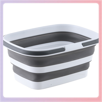 Αναδιπλούμενο καλάθι πλυσίματος με χειρολαβές, πολυχρηστικό καλάθι για φρούτα και λαχανικά και αποθήκευση, σετ 10 τεμαχίων, υλικό PP+TPE, μοντέρνο μινιμαλιστικό στυλ