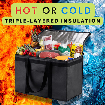 Θερμομονωτική τσάντα αποθήκευσης, μεγάλη χωρητικότητα, ύφασμα Oxford 600D, πολυχρηστική, χρήση κουζίνας