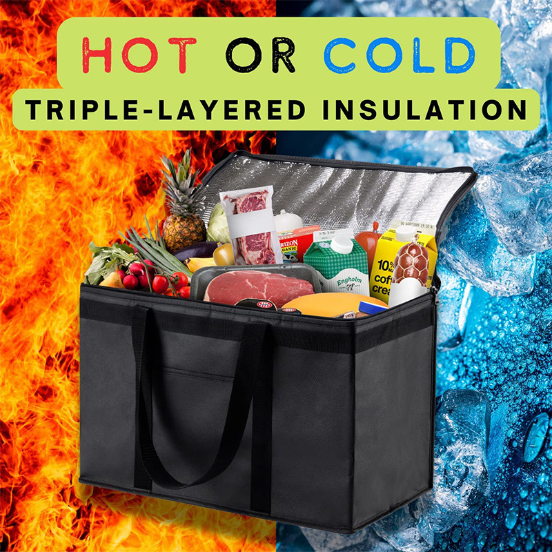 Termoizolācijas uzglabāšanas soma, liela ietilpība, 600D Oxford audums, daudzfunkcionāla, virtuves lietošanai