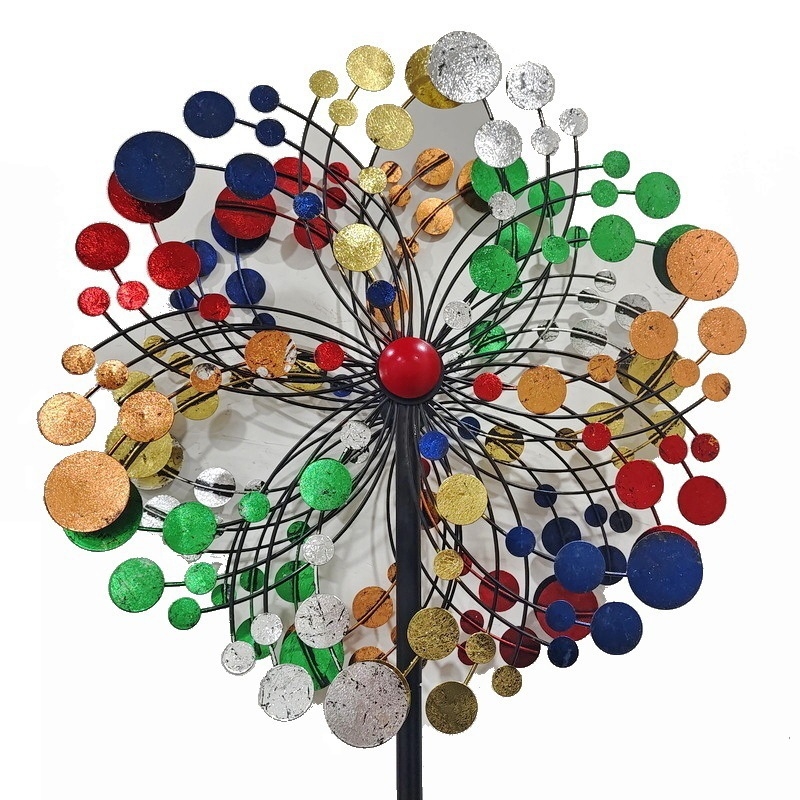 Dārza dzelzs skulptūra vējdzirnavai – modernā minimālisma stilā, elektroplatēšana, liešana, pulēšana