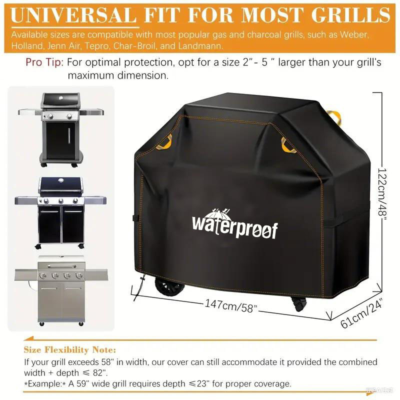 Κάλυμμα Μπάρμπεκιου - 210D Oxford ύφασμα, Προσαρμόσιμο, Κωδ. 8.6-1