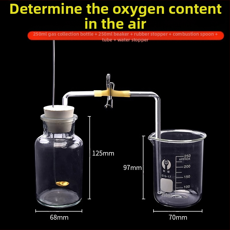 Εκπαιδευτική συσκευή μέτρησης περιεκτικότητας οξυγόνου στον αέρα μέσω καύσης κόκκινου φωσφόρου