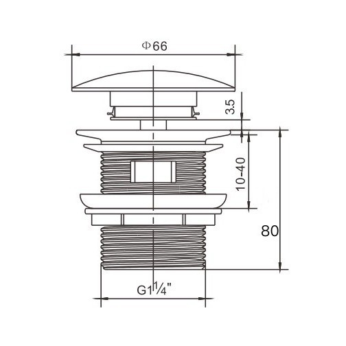 Αποχέτευση νεροχύτη – τύπου bounce, από ανοξείδωτο χάλυβα и κράμα ψευδαργύρου, βρετανικού μορφής, μοντέλο X201, μάρκα Tingba