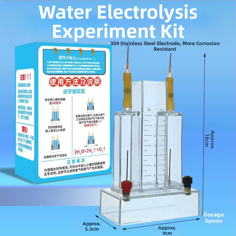 Hofmann υδατικής ηλεκτρολύσεως δοκιμαστικό σύστημα – Παραγωγή υδρογόνου και οξυγόνου, Εκπαιδευτική συσκευή χημείας, Τροφοδοσία ηλεκτρολύτη