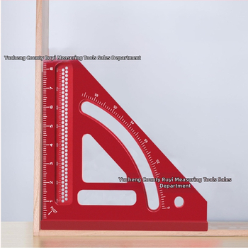 Ενσωματωμένος τριγωνικός χάρακας για ξυλουργική — χάραξη μέτρων και γωνίας τετράγωνου, κράμα αλουμινίου