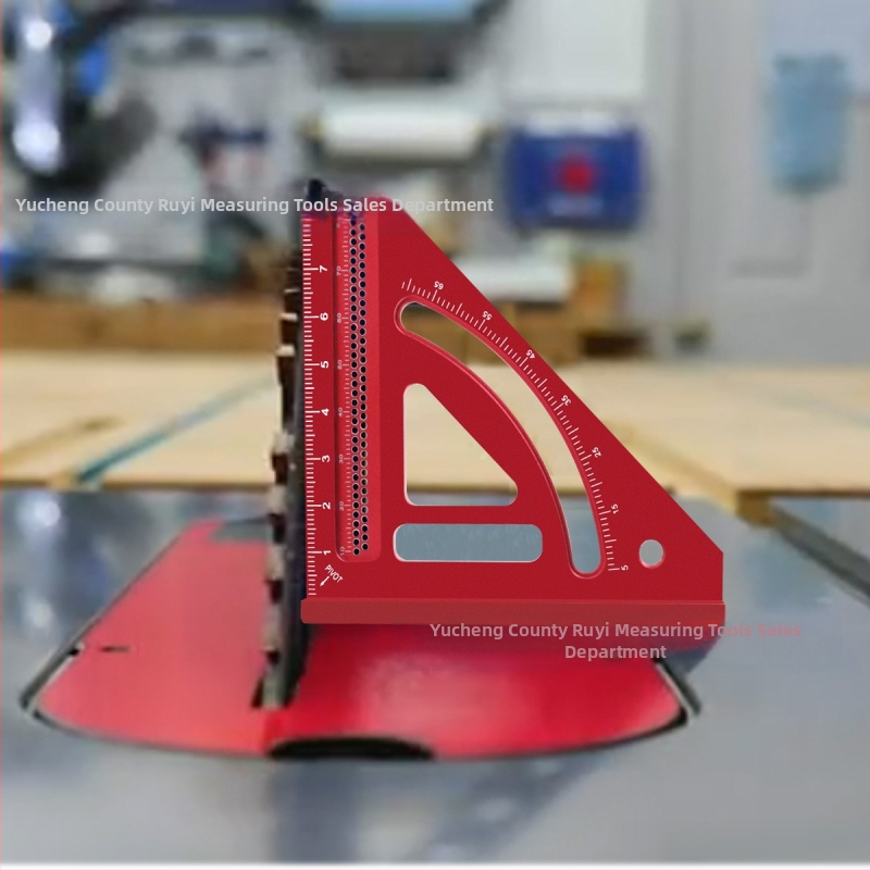 Интегрирана триъгълна линейка за дърводелство, линейка за маркиране и ъгъл, алуминиева сплав