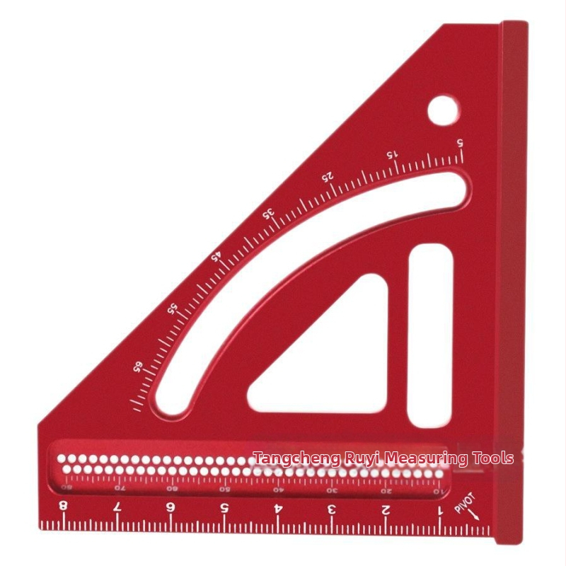 Интегрирана триъгълна линейка за дърводелство, линейка за маркиране и ъгъл, алуминиева сплав
