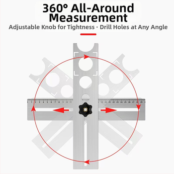 Yilin Μέτρο Ευθυγράμμισης Οπών για Κεραμικά Πλακίδια και Γυαλί – 60 Θέσεων, Με Θήκη και Παξιμάδι