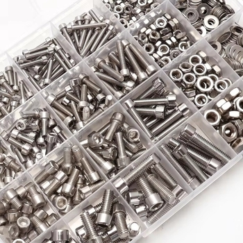 Σετ 850 τεμάχια βιδών, παξιμαδιών και φλαντζών με κεφαλή κυπέλλου και εσωτερικό εξάγωνο