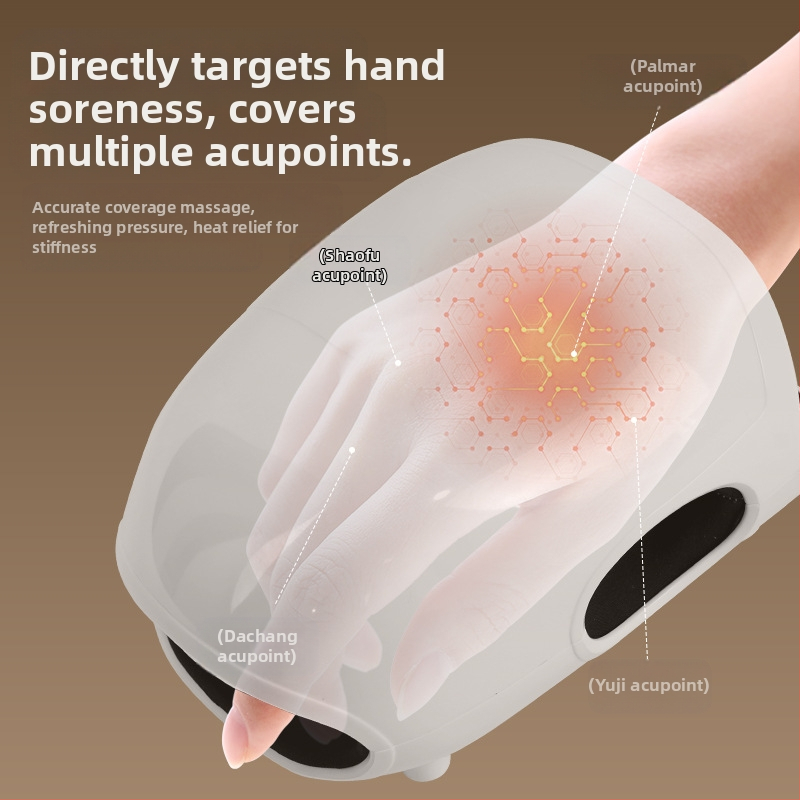 Ručný masér na ruku - Bezdrôtové napájanie cez USB, viac režimov, automatické masírovanie, masáž viacerými bodmi